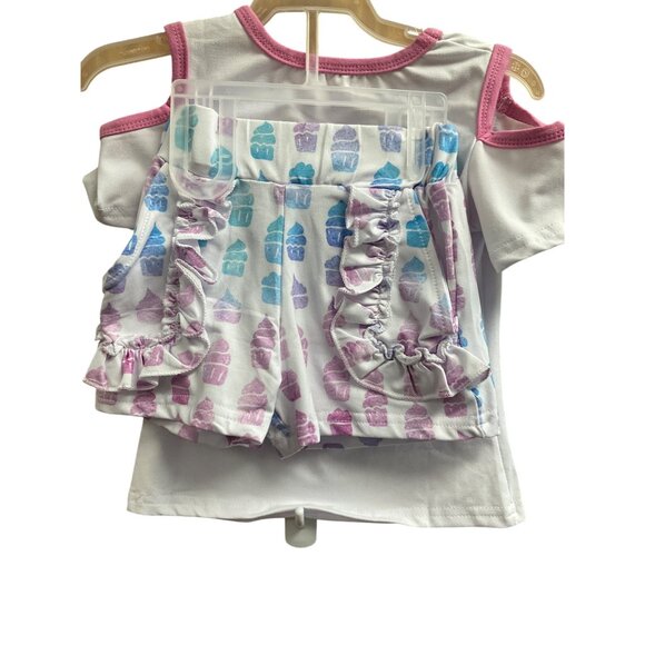 Marie Elizabeth - Cupcake Cold Shoulder Top with Ruffle Shorts 6 - 12 Months - Picture 3 of 3
